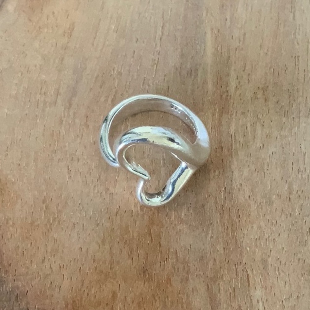 Elsa Peretti Open Heart Ring Size 4 Sterling Silver